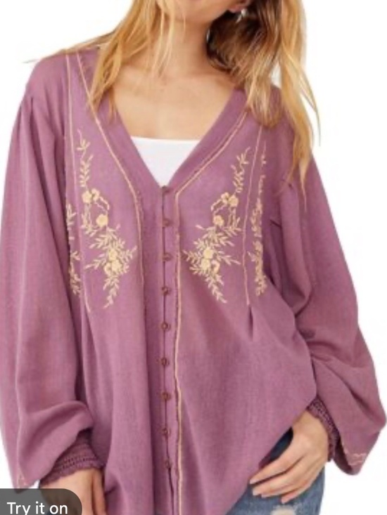Free People Tops - Free People Margie Button Up Top - Purple - S